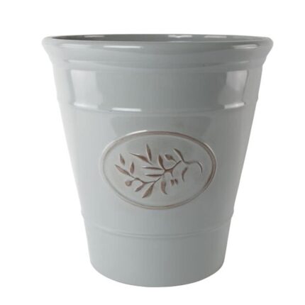 Plastic Outdoor Classic Olive Planter With Glossy Finish Long Lasting Flower Pot Garden Planter