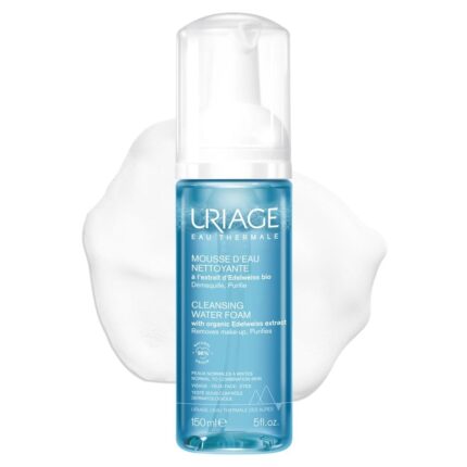 Uriage Face Cleanser & Make-Up Remover 150ml - Ultra-Soft Airy Foam, Rinse-Off Cleanser - Perfectly Removes Make-Up, Leaves Skin Soft - Floral Fragrance - Soap-Free, Physiological Ph