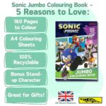 ALLIGATOR - Sonic Prime Jumbo Colouring Book, Colouring Books for Children, Sonic Colouring Book, Sonic the Hedgehog GiftsColouring Books, Kids Colouring Books, Colouring Book