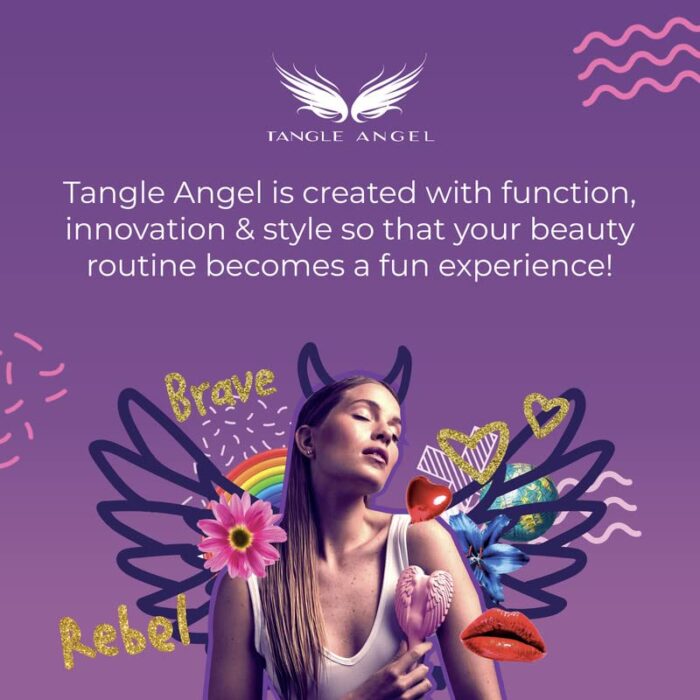 Hair Extension Brush - Anti Static Soft Bristle Paddle Brush for Straight or Wavy Hair - Angel Wings Shower & Blow Drying Detangler Hairbrushes for Women by Tangle Angel