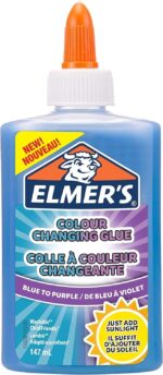 Elmer’s Colour Changing Slime Kit | Slime Supplies Include Colour Changing Glue & Magical Liquid Slime Activator | Activates with UV Light | Washable & Kid Friendly | 4 Count