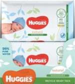 Huggies Pure, Baby Wipes, 12 Packs (672 Wipes Total) - Natural Wet Wipes for Sensitive Skin - 99 Percent Pure Water - Fragrance Free to Clean and Protect