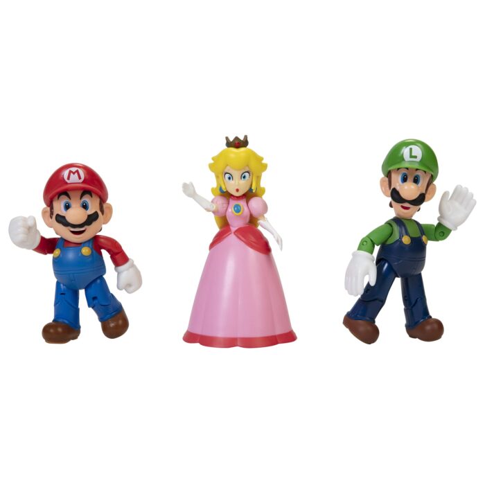 Jakks Pacific Super Mario Mushroom Kingdom Pack Mario Luigi Princess 11 cm Figures Multicolor 64511