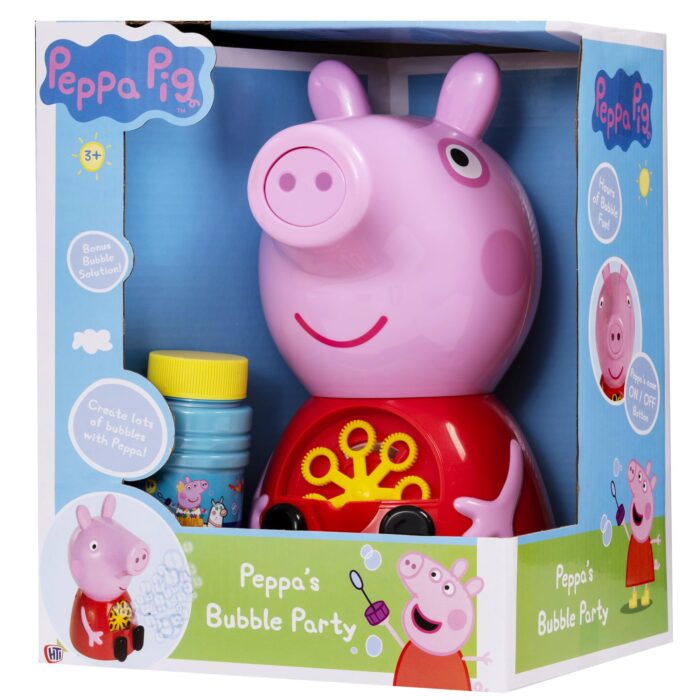 Peppa Pig Bubble Machine | Bubble Making Machine | Peppa Bubble Party Bubble Machine & Bonus Bubble Solution | Perfect Fun Outdoor Toys & Indoor Toys | Peppa Pig House On The Hill Toys | Ages 3+