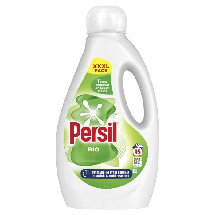 Persil Non Bio 100% recyclable bottle Laundry Washing Liquid Detergent tough on stains, gentle next to sensitive skin 105 wash 2.835 l