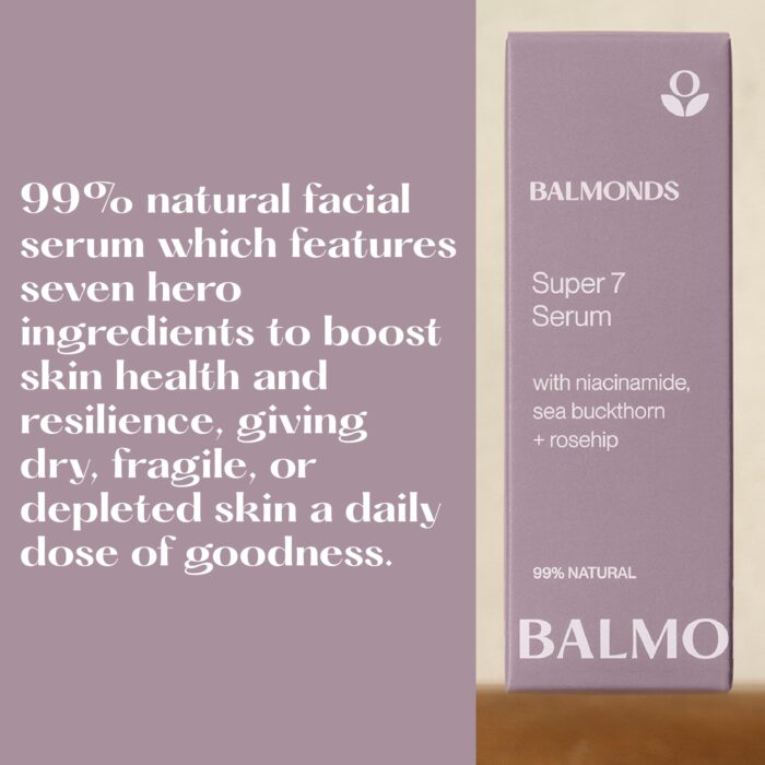 Balmonds Super 7 Serum - 99% Natural Facial Serum with Seven Hero Ingredients for Skin Health & Resilience, Ideal for Dry and Sensitive Skin, 30 ml