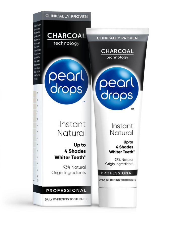 Pearl Drops - Instant Natural Professional Daily Toothpaste with Charcoal - Up to 4 Shades White - (75ml)