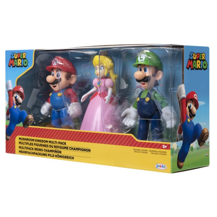 Jakks Pacific Super Mario Mushroom Kingdom Pack Mario Luigi Princess 11 cm Figures Multicolor 64511