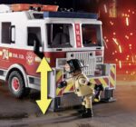 Playmobil City Action 70935 Rescue Vehicles: Fire Engine with Tower Ladder, With Light and Sound, Fire Engine Toys for Children Ages 5+