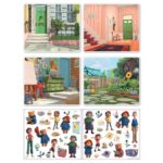 Paper Projects The Adventures of Paddington Sticker Scene Activity Set | Includes 6 Scenes and Around 50 Stickers, Yellow, 23.5cm x 15cm