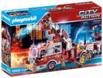 Playmobil City Action 70935 Rescue Vehicles: Fire Engine with Tower Ladder, With Light and Sound, Fire Engine Toys for Children Ages 5+