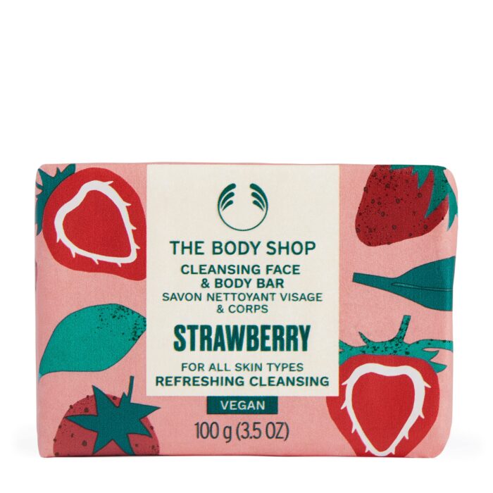 The Body Shop STRAWBERRY Cleansing Face & Body Bar (SOAP) 100g